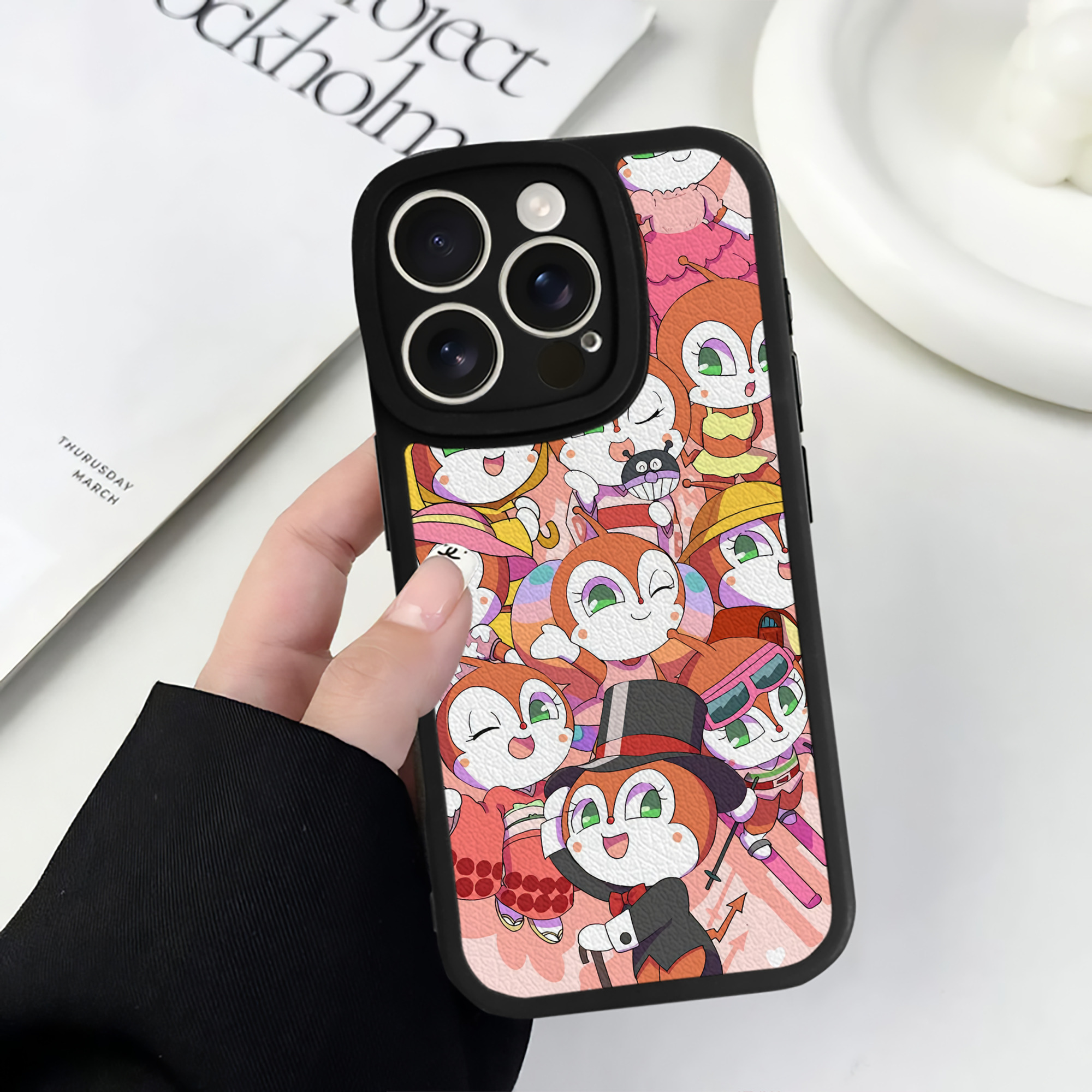 （画像用） アンパンマン Anpanman 【iPhone 16シリーズ対応】シリコンスマホケース（レザー調） 材質：シリコン